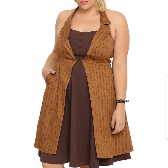 Dr. Who Regeneration Brown Halter Style Dress Hot Topic NWT Cosplay Costumes - Picture 4 of 16